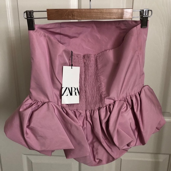 NWT Zara Pink Ruffle Top Blouse in size M - Picture 4 of 14